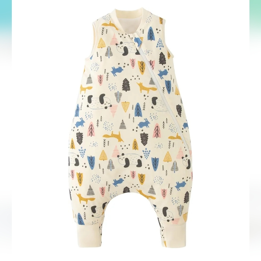Colorful Baby Sleep Suit with Animal Print